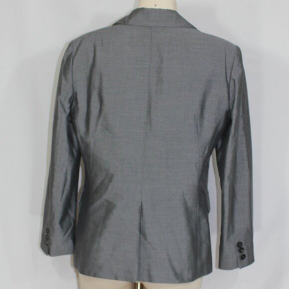 Lida Baday linen blend 1-button tailored suit grey blazer women's size 10 - Picture 4 of 7